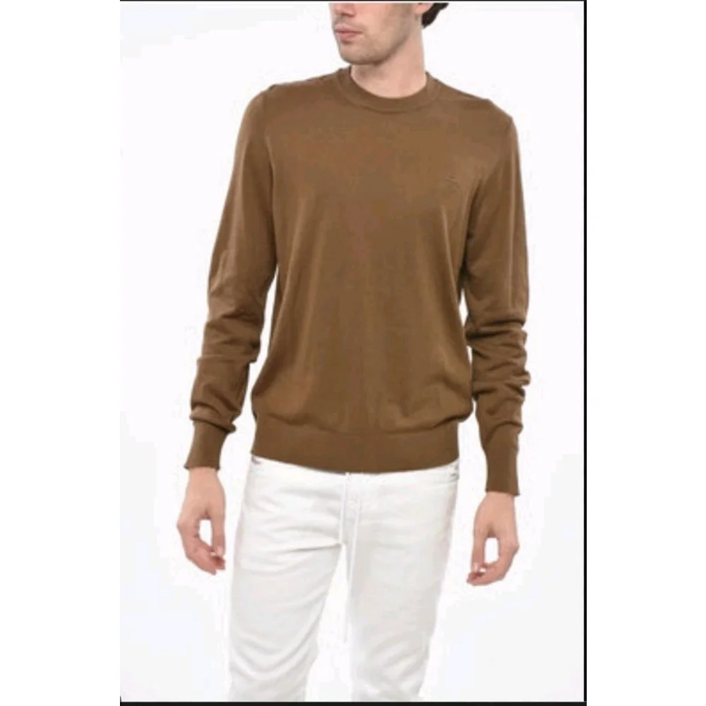 DIESEL K-FREEX-NEWPRINT KNIT Cotton Sweater Logo Patch Coffee Brown Mens XL NWT